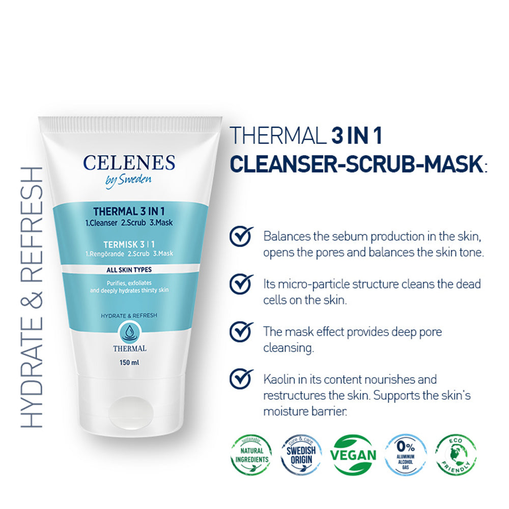 Thermal 3 in 1 Cleanser - Scrub - Mask