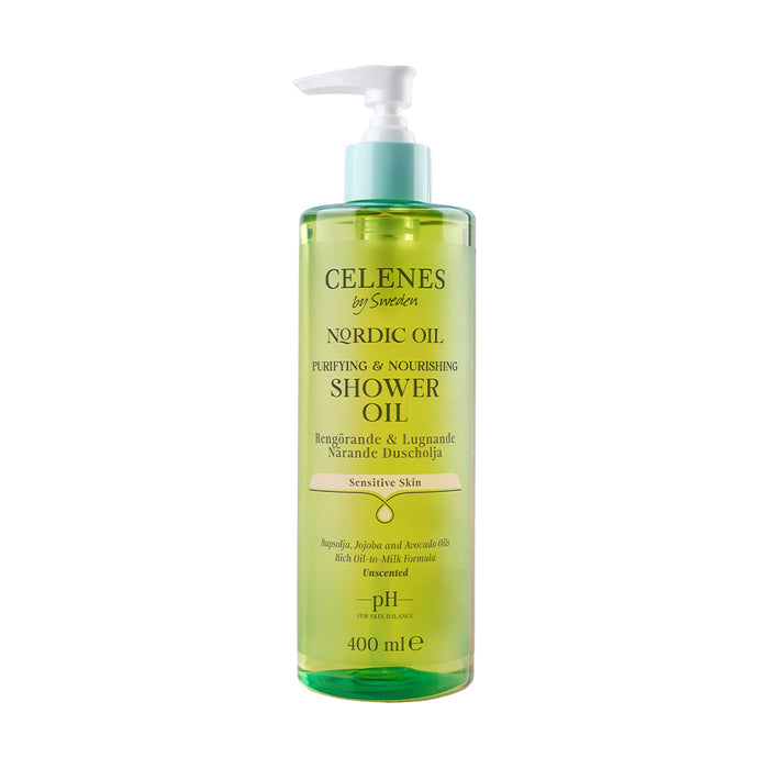 Nordic Oil Nourishing Shower Oil Unscented Sensitive Skin, 400 ml